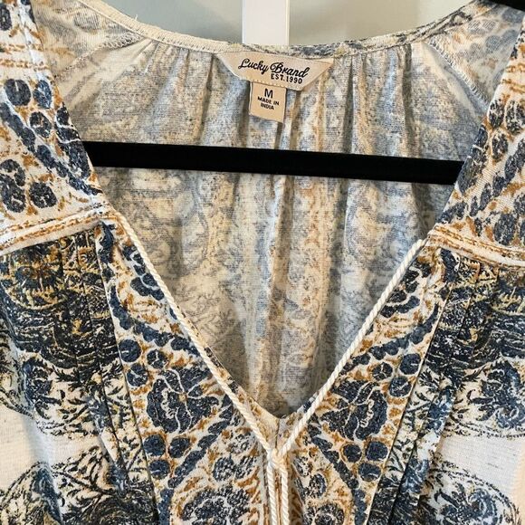 Lucky Brand Patterned Long Sleeve Top with Tassels - Picture 3 of 4
